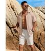 imageCOOFANDY Mens Button Down Short Sleeve Shirt Casual Beach Shirt Summer Vacation Textured ShirtsKhaki