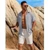 imageCOOFANDY Mens Button Down Short Sleeve Shirt Casual Beach Shirt Summer Vacation Textured ShirtsLight Grey