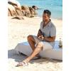 imageCOOFANDY Mens Button Down Short Sleeve Shirt Casual Beach Shirt Summer Vacation Textured ShirtsLight Grey