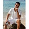 imageCOOFANDY Mens Button Down Short Sleeve Shirt Casual Beach Shirt Summer Vacation Textured ShirtsWhite