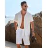 imageCOOFANDY Mens Button Down Short Sleeve Shirt Casual Beach Shirt Summer Vacation Textured ShirtsWhite