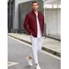 imageCOOFANDY Mens Casual Button Down Shirts Long Sleeve WrinkleFree Shirt Lightweight Shirt JacketBurgundy