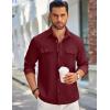 imageCOOFANDY Mens Casual Button Down Shirts Long Sleeve WrinkleFree Shirt Lightweight Shirt JacketBurgundy