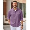 imageCOOFANDY Mens Casual Button Down Shirts Long Sleeve WrinkleFree Shirt Lightweight Shirt JacketPurple