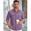 imageCOOFANDY Mens Casual Button Down Shirts Long Sleeve WrinkleFree Shirt Lightweight Shirt JacketPurple