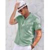 imageCOOFANDY Mens Casual Button Down Shirts Short Sleeve Summer Cuban Vacation Beach ShirtsLight Army Green