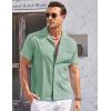 imageCOOFANDY Mens Casual Button Down Shirts Short Sleeve Summer Cuban Vacation Beach ShirtsLight Army Green