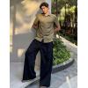 imageCOOFANDY Mens Casual Button Down Shirts Short Sleeve Textured Summer Beach ShirtsArmy Green