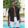 imageCOOFANDY Mens Casual Button Down Shirts Short Sleeve Textured Summer Beach ShirtsBlack
