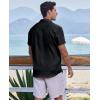 imageCOOFANDY Mens Casual Button Down Shirts Short Sleeve Textured Summer Beach ShirtsBlack
