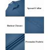 imageCOOFANDY Mens Casual Button Down Shirts Short Sleeve Textured Summer Beach ShirtsDark Blue