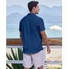 imageCOOFANDY Mens Casual Button Down Shirts Short Sleeve Textured Summer Beach ShirtsDark Blue