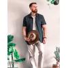 imageCOOFANDY Mens Casual Button Down Shirts Short Sleeve Textured Summer Beach ShirtsDark Gray