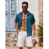 imageCOOFANDY Mens Casual Button Down Shirts Short Sleeve Textured Summer Beach ShirtsLake Blue