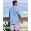 imageCOOFANDY Mens Casual Button Down Shirts Short Sleeve Textured Summer Beach ShirtsLight Blue
