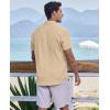 imageCOOFANDY Mens Casual Button Down Shirts Short Sleeve Textured Summer Beach ShirtsLight Khaki