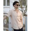 imageCOOFANDY Mens Casual Button Down Shirts Short Sleeve Textured Summer Beach ShirtsLight Khaki