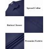 imageCOOFANDY Mens Casual Button Down Shirts Short Sleeve Textured Summer Beach ShirtsNavy Blue