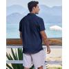 imageCOOFANDY Mens Casual Button Down Shirts Short Sleeve Textured Summer Beach ShirtsNavy Blue