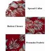 imageCOOFANDY Mens Casual Button Down Shirts Short Sleeve Textured Summer Beach ShirtsRed  Tropical Leaf