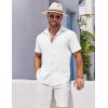 imageCOOFANDY Mens Casual Button Down Shirts Short Sleeve Textured Summer Beach ShirtsWhite