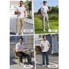 imageCOOFANDY Mens Casual Pants Classic Fit Flat Front Pants Lightweight Elastic Waist Golf Trousers with PocketsWhite