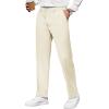 imageCOOFANDY Mens Casual Pants Classic Fit Straight Legs Flat Front Twill PantsBeige