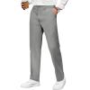 imageCOOFANDY Mens Casual Pants Classic Fit Straight Legs Flat Front Twill PantsLinen Grey