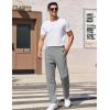 imageCOOFANDY Mens Casual Pants Classic Fit Straight Legs Flat Front Twill PantsLinen Grey