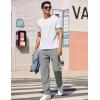 imageCOOFANDY Mens Casual Pants Classic Fit Straight Legs Flat Front Twill PantsLinen Grey