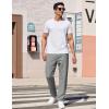 imageCOOFANDY Mens Casual Pants Classic Fit Straight Legs Flat Front Twill PantsLinen Grey