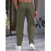 imageCOOFANDY Mens Casual Pants Relaxed Fit Flat Front Expandable Waist Chino Slack TrousersDeep Green
