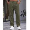 imageCOOFANDY Mens Casual Pants Relaxed Fit Flat Front Expandable Waist Chino Slack TrousersDeep Green