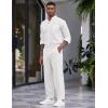 imageCOOFANDY Mens Casual Pants Relaxed Fit Flat Front Expandable Waist Chino Slack TrousersWhite