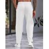 imageCOOFANDY Mens Casual Pants Relaxed Fit Flat Front Expandable Waist Chino Slack TrousersWhite