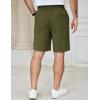 imageCOOFANDY Mens Casual Shorts Cotton Elastic Waist Drawstring Shorts Lightweight Summer Beach ShortsArmy Green