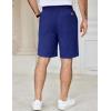 imageCOOFANDY Mens Casual Shorts Cotton Elastic Waist Drawstring Shorts Lightweight Summer Beach ShortsDeep Blue