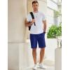 imageCOOFANDY Mens Casual Shorts Cotton Elastic Waist Drawstring Shorts Lightweight Summer Beach ShortsDeep Blue