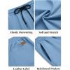 imageCOOFANDY Mens Casual Shorts Cotton Elastic Waist Drawstring Shorts Lightweight Summer Beach ShortsLight Blue
