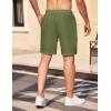 imageCOOFANDY Mens Casual Shorts Elastic Waist Drawstring Textured Summer Beach ShortArmygreen