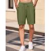 imageCOOFANDY Mens Casual Shorts Elastic Waist Drawstring Textured Summer Beach ShortArmygreen