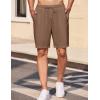 imageCOOFANDY Mens Casual Shorts Elastic Waist Drawstring Textured Summer Beach ShortBrown
