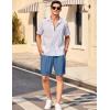 imageCOOFANDY Mens Casual Shorts Elastic Waist Drawstring Textured Summer Beach ShortNavy
