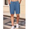 imageCOOFANDY Mens Casual Shorts Elastic Waist Drawstring Textured Summer Beach ShortNavy