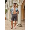 imageCOOFANDY Mens Casual Shorts Linen Flat Front Shorts Elastic Waist Summer Beach ShortsBrown