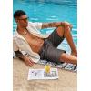 imageCOOFANDY Mens Casual Shorts Linen Flat Front Shorts Elastic Waist Summer Beach ShortsBrown