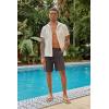 imageCOOFANDY Mens Casual Shorts Linen Flat Front Shorts Elastic Waist Summer Beach ShortsBrown