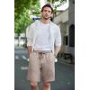 imageCOOFANDY Mens Casual Shorts Stretch Drawstring Summer Beach Shorts Chino Golf Shorts with PocketsChampagne