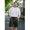 imageCOOFANDY Mens Casual Shorts Stretch Drawstring Summer Beach Shorts Chino Golf Shorts with PocketsDeep Green