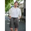 imageCOOFANDY Mens Casual Shorts Stretch Drawstring Summer Beach Shorts Chino Golf Shorts with PocketsDeep Grey
